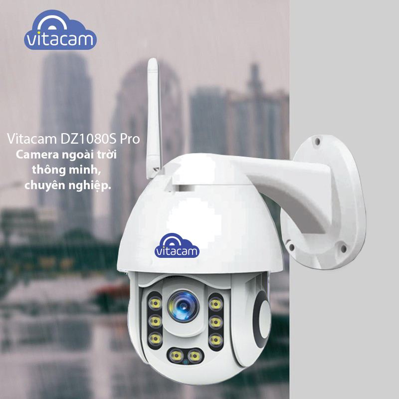 Camera ngoài trời vitacam dz1080s pro xoay 355 độ, đàm thoại 2 chiều